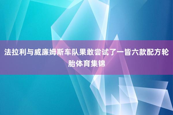 法拉利与威廉姆斯车队果敢尝试了一皆六款配方轮胎体育集锦