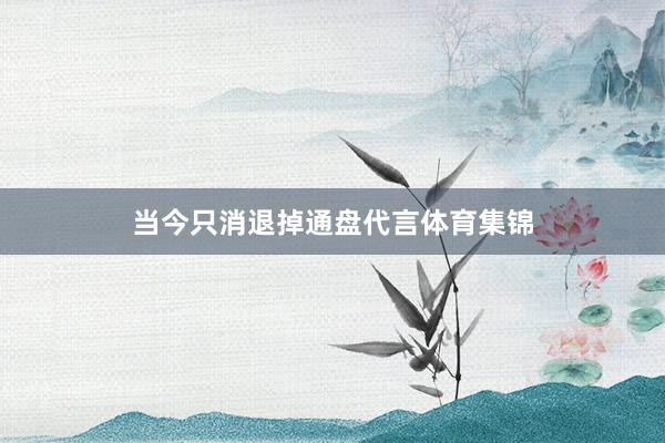 当今只消退掉通盘代言体育集锦