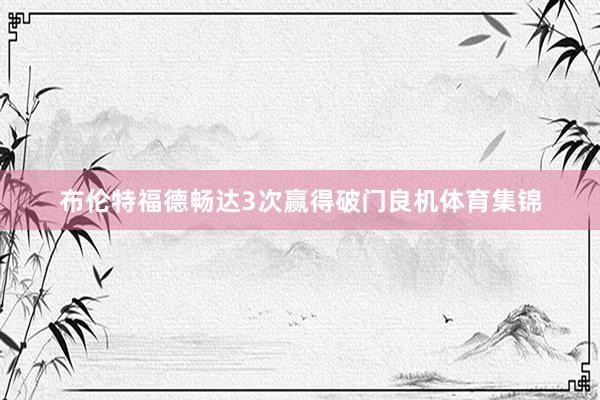 布伦特福德畅达3次赢得破门良机体育集锦