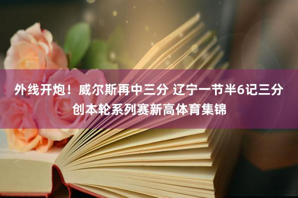 外线开炮！威尔斯再中三分 辽宁一节半6记三分创本轮系列赛新高体育集锦