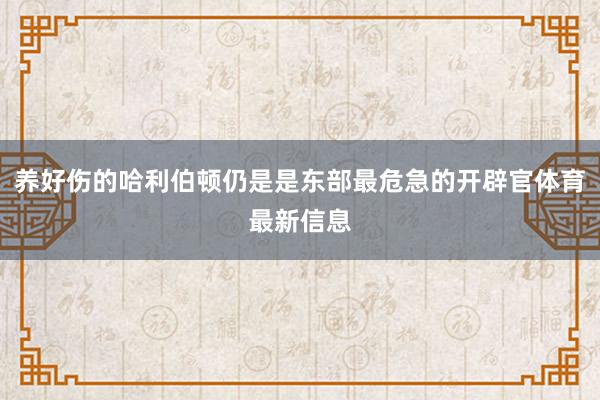 养好伤的哈利伯顿仍是是东部最危急的开辟官体育最新信息