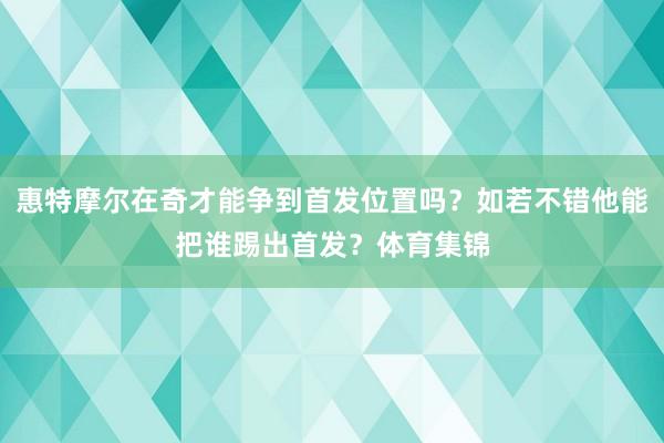 惠特摩尔在奇才能争到首发位置吗？如若不错他能把谁踢出首发？体育集锦