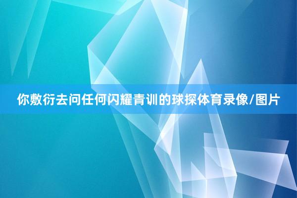 你敷衍去问任何闪耀青训的球探体育录像/图片