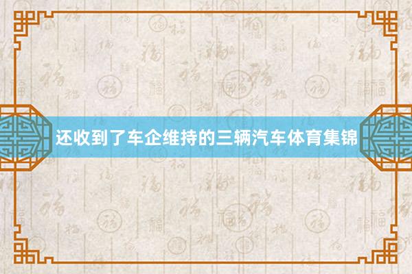 还收到了车企维持的三辆汽车体育集锦