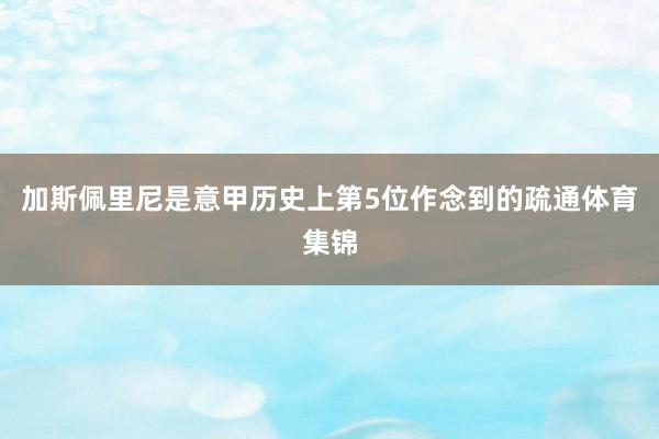 加斯佩里尼是意甲历史上第5位作念到的疏通体育集锦