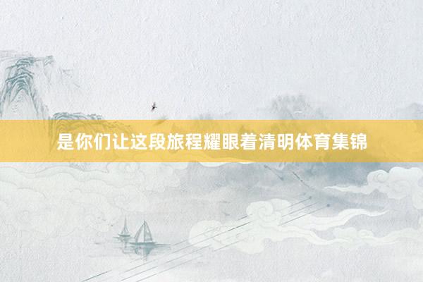 是你们让这段旅程耀眼着清明体育集锦