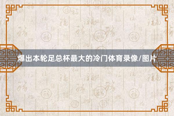 爆出本轮足总杯最大的冷门体育录像/图片