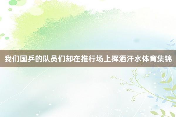 我们国乒的队员们却在推行场上挥洒汗水体育集锦