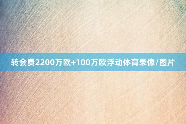 转会费2200万欧+100万欧浮动体育录像/图片