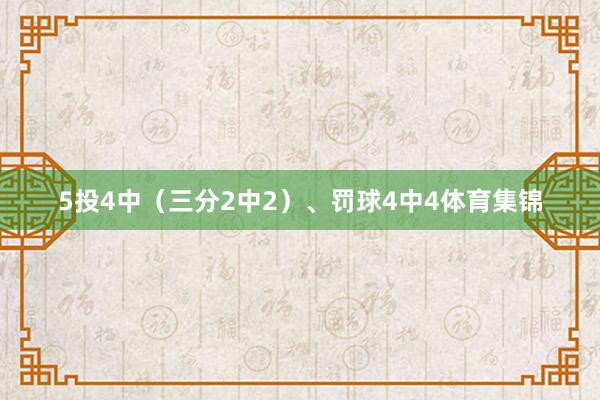 5投4中（三分2中2）、罚球4中4体育集锦